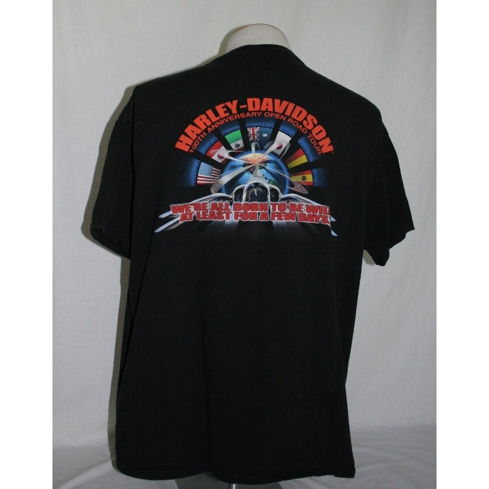 Harley-Davidson Men's Tee 100th Anniversary Open Road Tour Born to Be Wild SZ XL - Picture 2 of 9